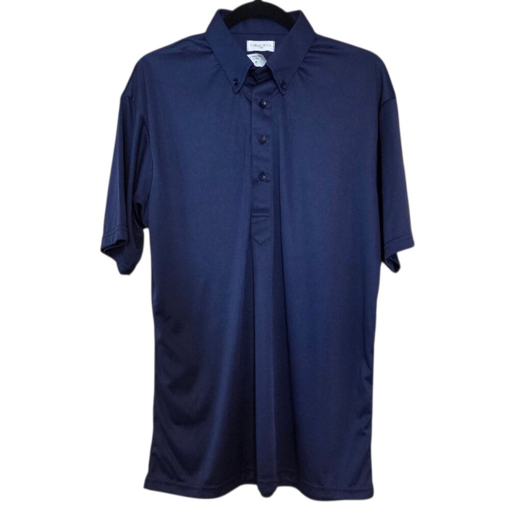 Collars & Co. Oxford Button-down Collar Polo Navy Blue Sz L New